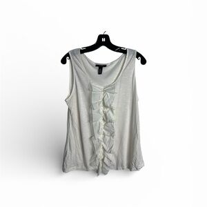 Alfani White Sleeveless Ruffle Blouse size L